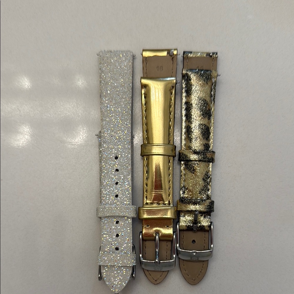 Set of Three Glitter and Metallic Watch Bands